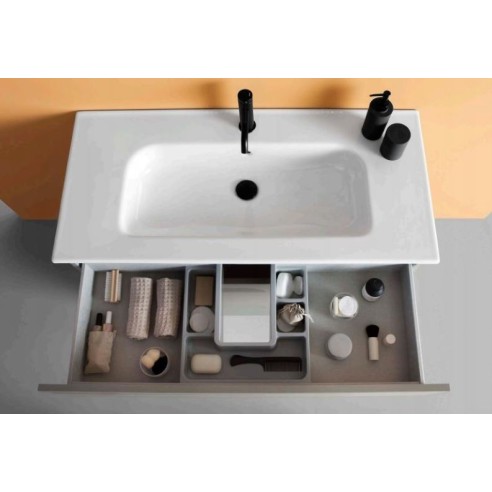 Mueble VITALE suspendido fondo 46 + Lavabo SLIM 3 y 6 cajones
