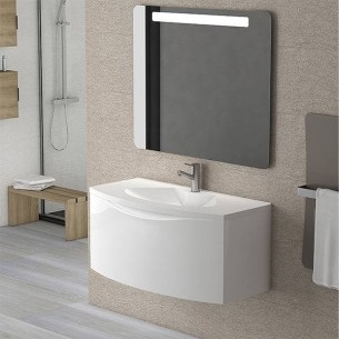 Conjunto mueble WAVE  Mueble + Lavabo+ espejo y aplique 2