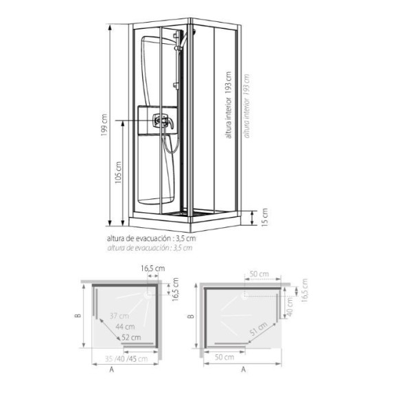 Cabina KINEPRIME Rectangular