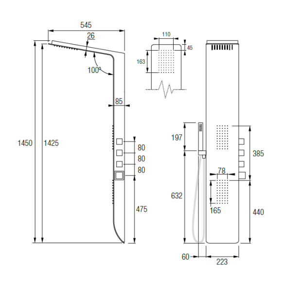 Columna de ducha termostática KIARA AquaThermo
