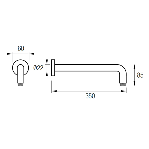 Brazo de pared redondo