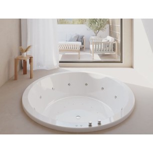 Bañera redonda Noa, en superficie o de encastre.
