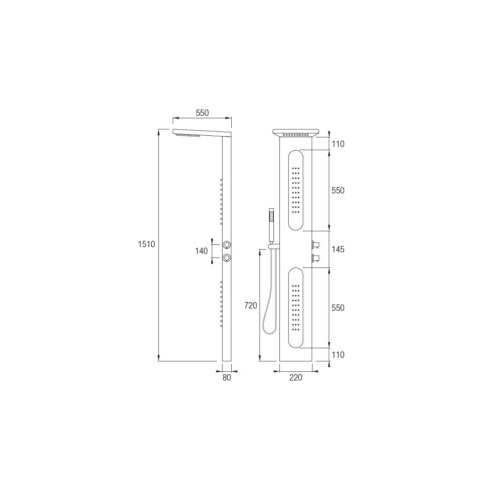 Columna de ducha Carey de Aquassent