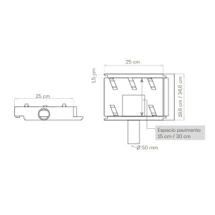Pieza desagüe REVESTECH Walk Level Lateral Drain DRY50 2