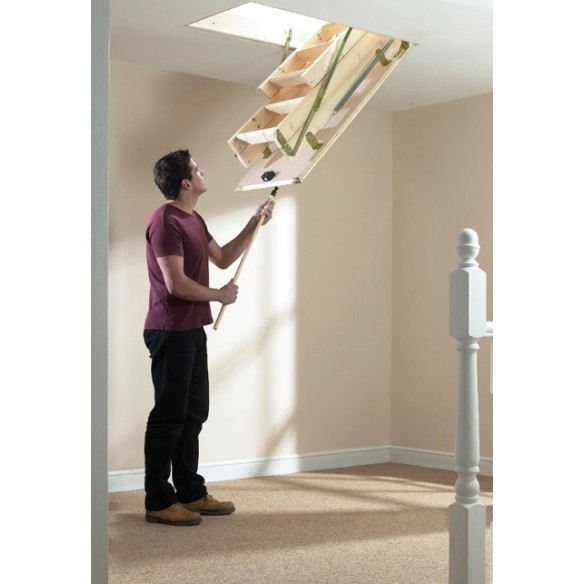 Escalera escamotable madera 3 tramos LC-3 ISO