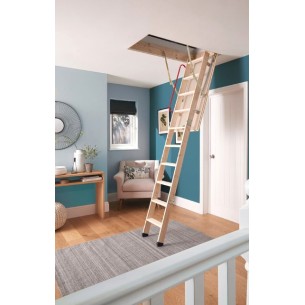 Escalera escamotable madera 3 tramos LC-3 ISO 2