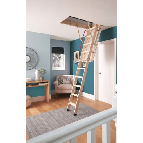 Escalera escamotable madera 3 tramos LC-3 ISO