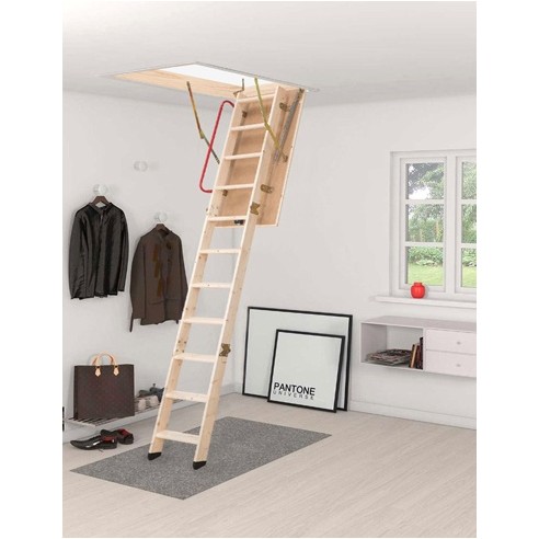 Escalera escamotable madera 3 tramos LC-3 ISO
