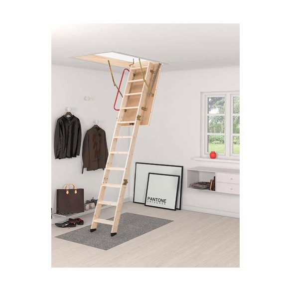 Escalera escamotable madera 3 tramos LC-3 ISO