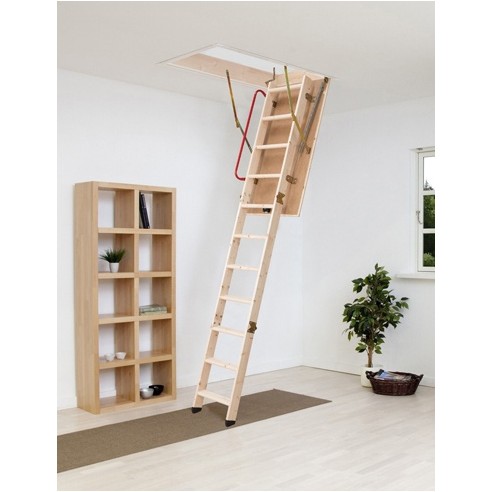 Escalera escamotable madera 3 tramos LC-3 ISO