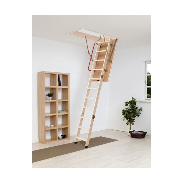 Escalera escamotable madera 3 tramos LC-3 ISO