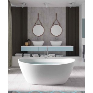 Bañera PAPUA Solid Surface Blanca 180x85 cm