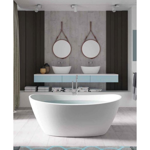 Bañera PAPUA Solid Surface Blanca 180x85 cm