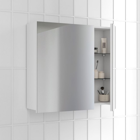 Camerino NIKA 61,5 cm – 2 estantes de cristal y cierre amortiguado