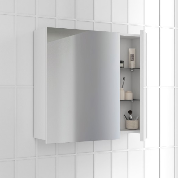 Camerino NIKA 61,5 cm – 2 estantes de cristal y cierre amortiguado
