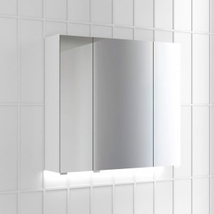 Camerino APOLO 70 cm – Luz LED integrada, puertas trípticas, blanco o antracita