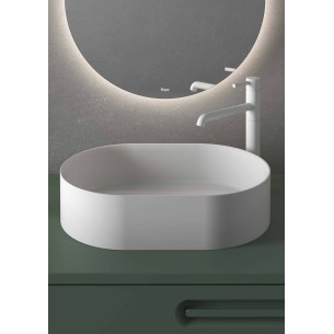 Lavabo OVAL sobre encimera – Solid Surface acabado mate con embellecedor 2