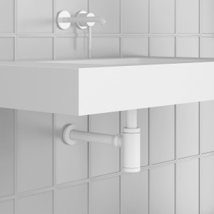 Sifón ROYO redondo decorativo – Blanco, negro mate o cromo brillo | Construlanding 2