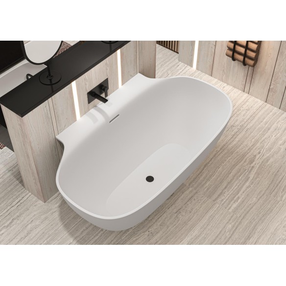 Bañera TONGA Solid Surface 170x92 cm Blanca