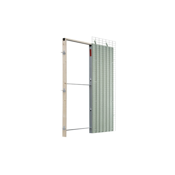 Estructura Orchidea Plus para paredes enfoscadas, con armazón metálico con grecado  en negativo.