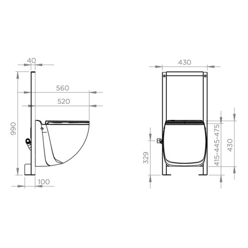 WC Suspendido con Triturador SANICOMPACT COMFORT+