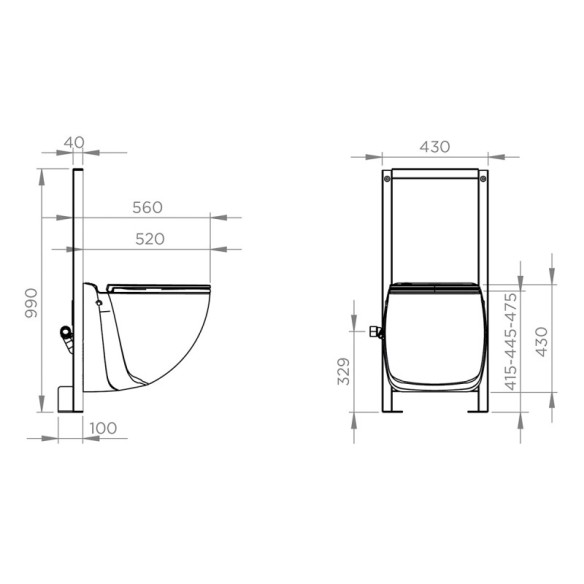 WC Suspendido con Triturador SANICOMPACT COMFORT+