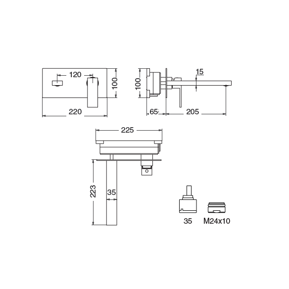Monomando lavabo modelo TIZZIANO de empotrar