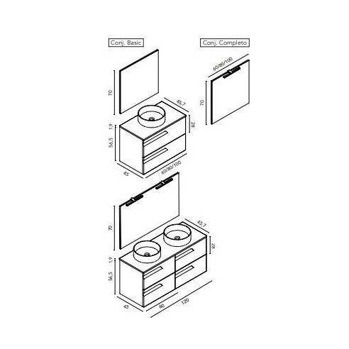 Mueble VITALE sobre encimera