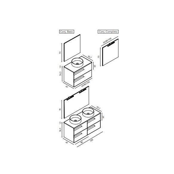 Mueble VITALE sobre encimera