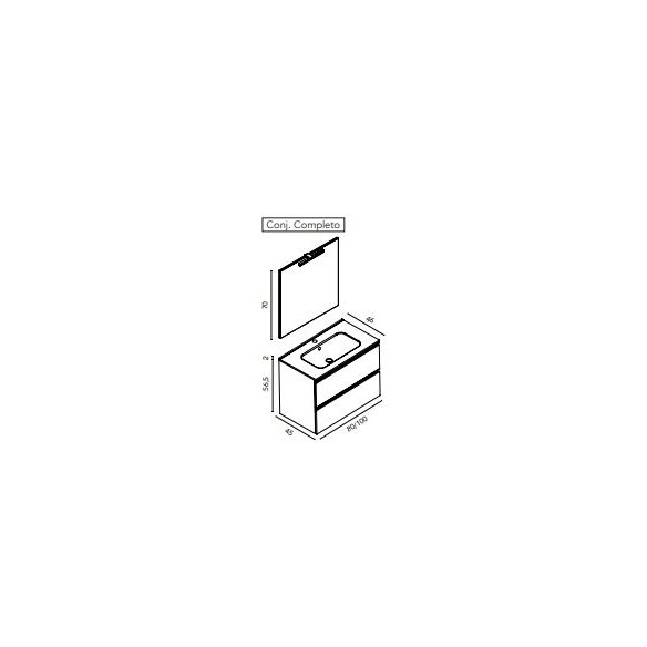 Mueble de Baño VIDA Compact 46 cm | 2 Cajones