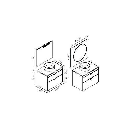 Mueble LOGIKA COMPACT con Encimera 2 Cajones