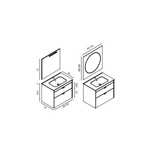 Mueble Suspendido LOGIKA COMPACT con Lavabo