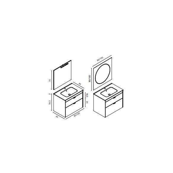 Mueble Suspendido LOGIKA COMPACT con Lavabo