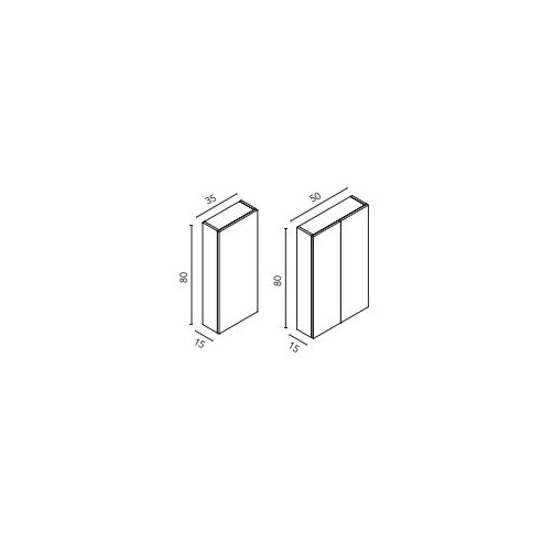 Mueble Alto Suspendido WAVE 35 o 50 cm | Columna de Baño