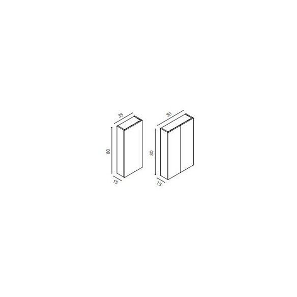 Mueble Alto Suspendido WAVE 35 o 50 cm | Columna de Baño