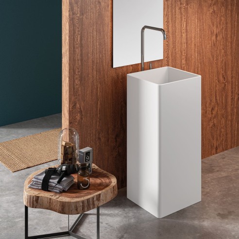 Lavabo CULLA de pie 40x40 cm blanco moderno
