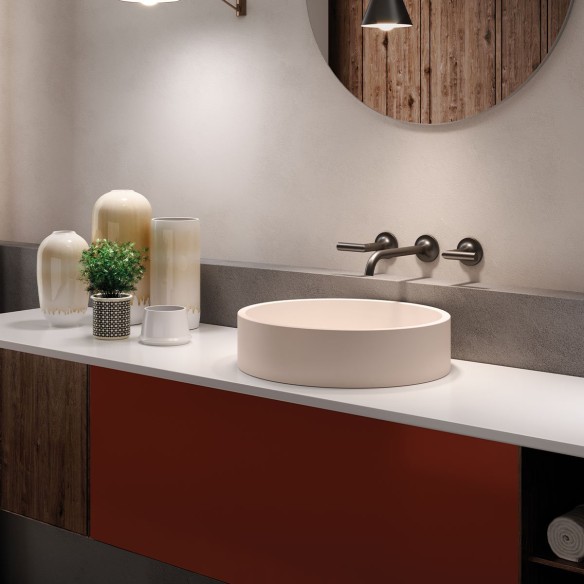Lavabo BORA BORA sobre encimera blanco 40x10 cm