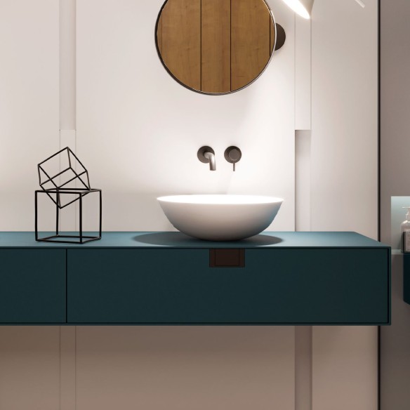 Lavabo FORCALL blanco 40x12 cm sobre encimera